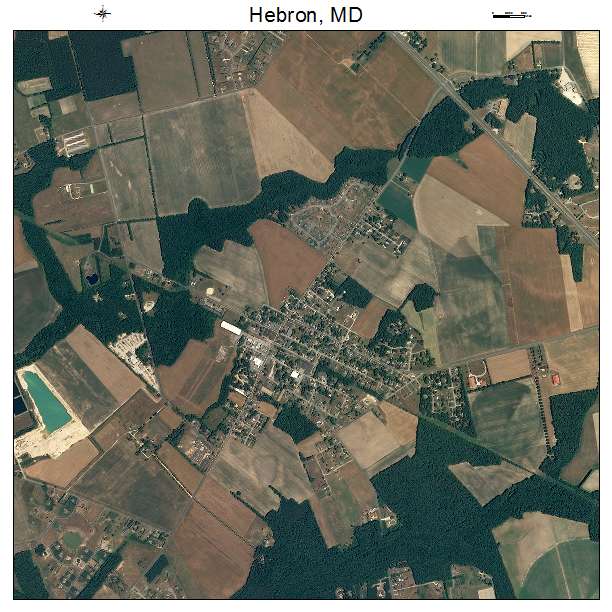 Hebron, MD air photo map
