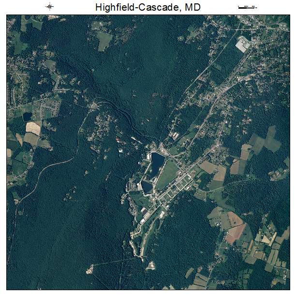 Highfield Cascade, MD air photo map