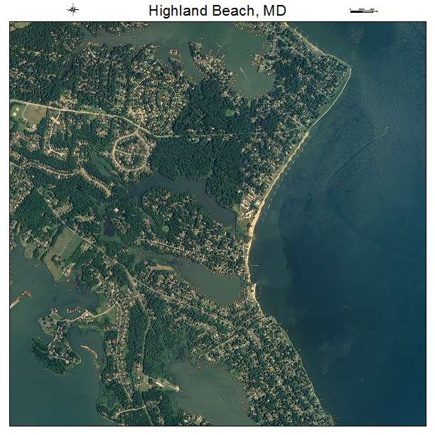 Highland Beach, MD air photo map