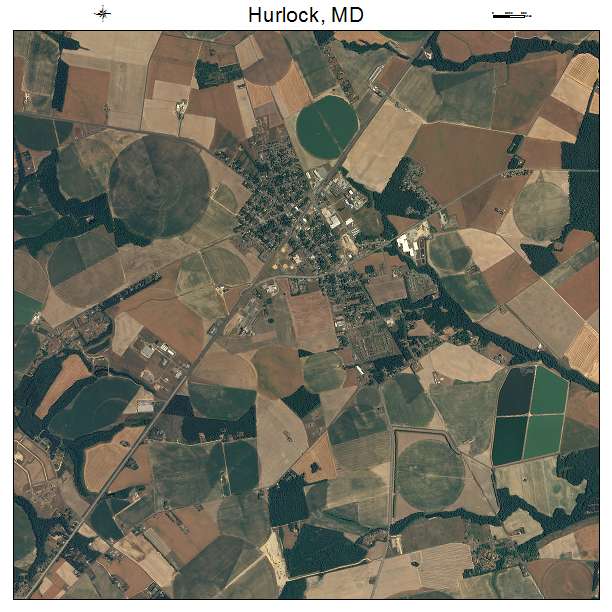 Hurlock, MD air photo map