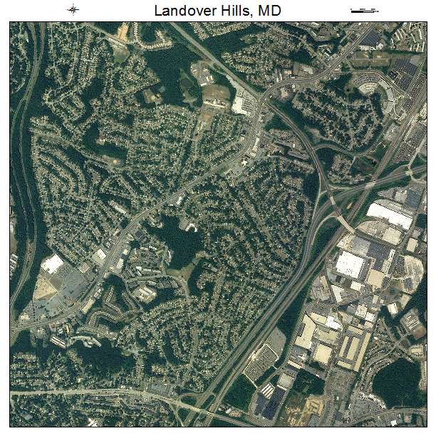 Landover Hills, MD air photo map