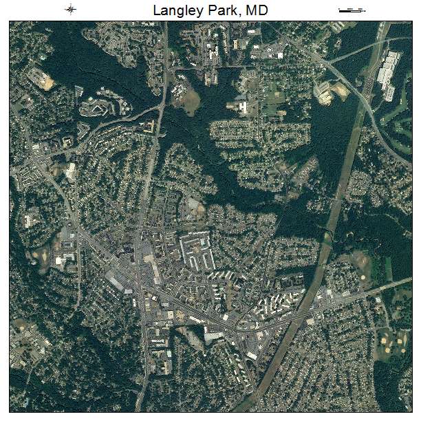 Langley Park, MD air photo map