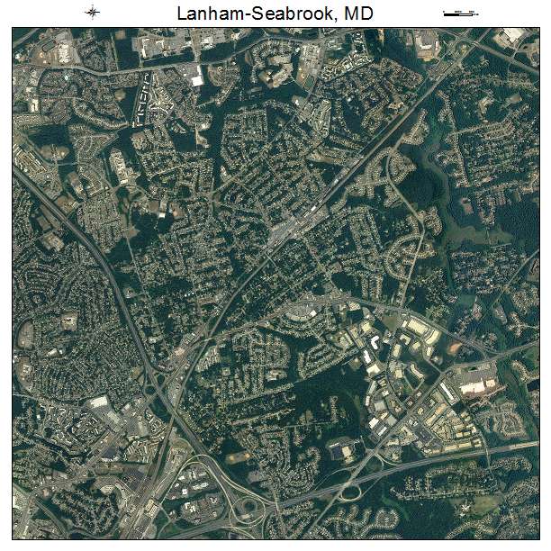 Lanham Seabrook, MD air photo map