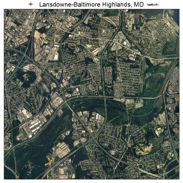 Lansdowne Baltimore Highlands, MD air photo map