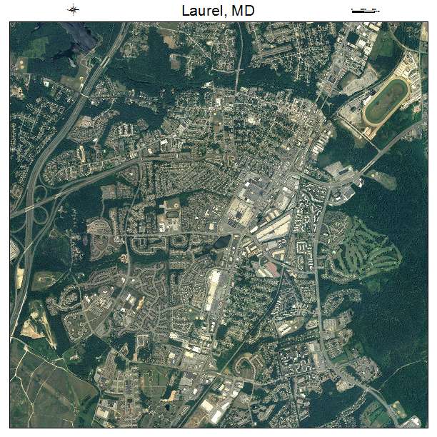 Laurel, MD air photo map