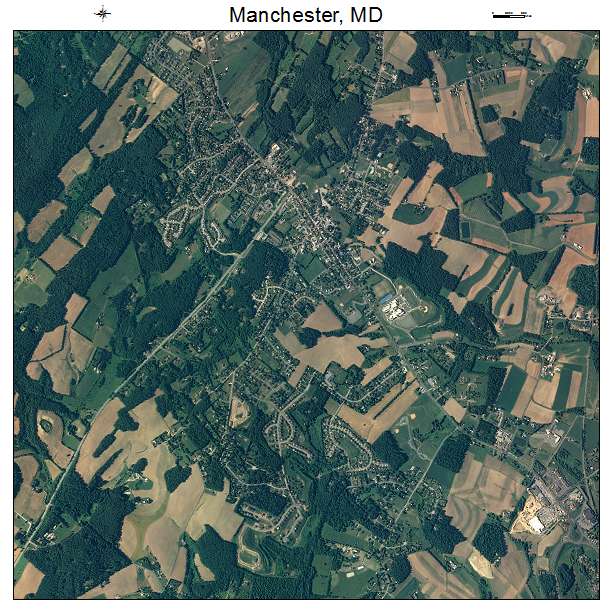 Manchester, MD air photo map