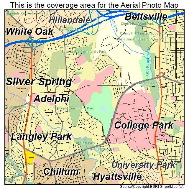 Adelphi, MD location map 