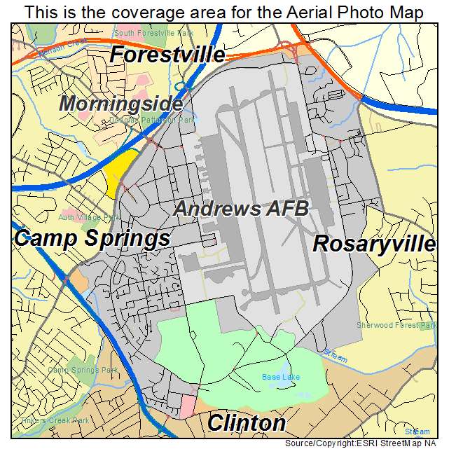 Andrews AFB, MD location map 