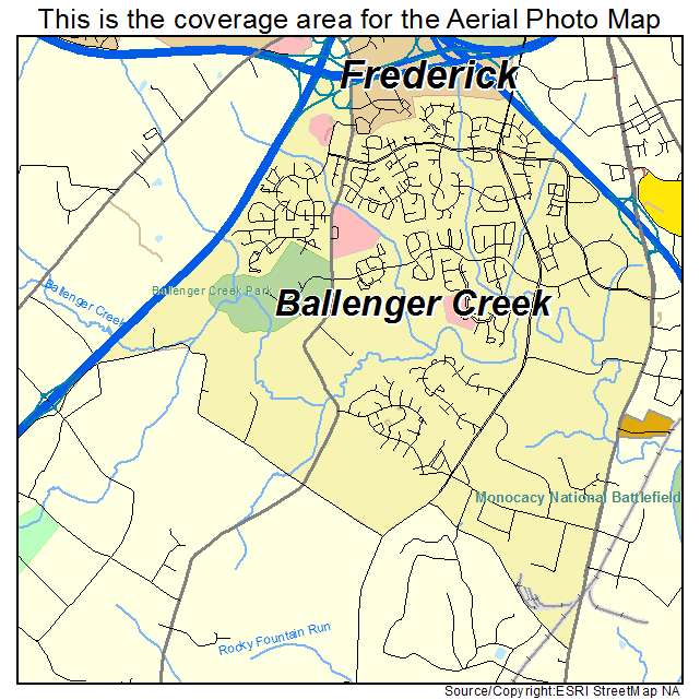 Ballenger Creek, MD location map 