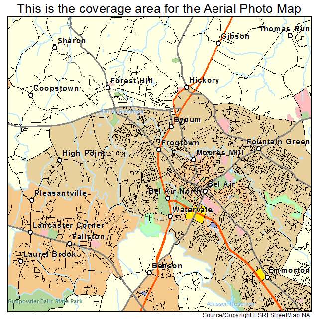 Bel Air North, MD location map 