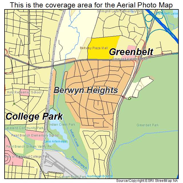 Berwyn Heights, MD location map 