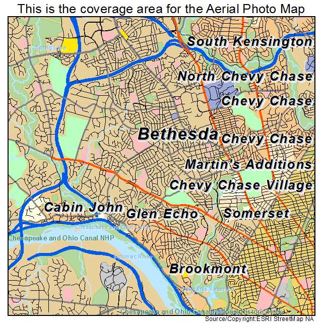 Bethesda, MD location map 