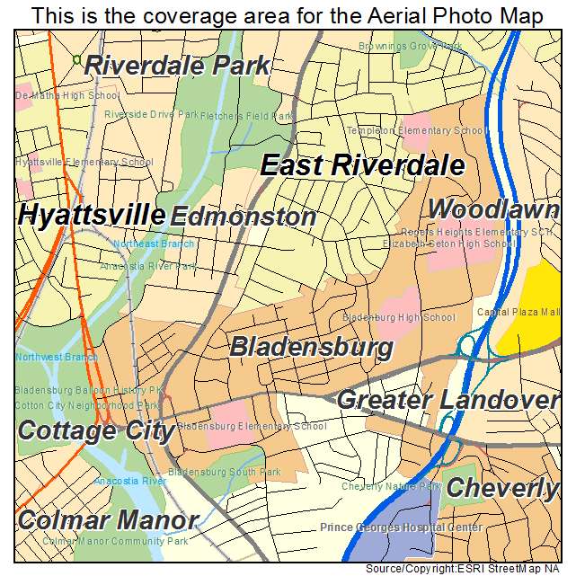 Bladensburg, MD location map 