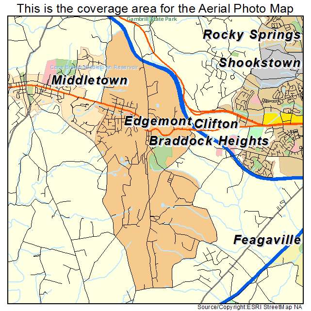 Braddock Heights, MD location map 