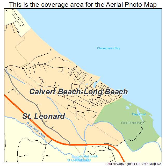 Calvert Beach Long Beach, MD location map 