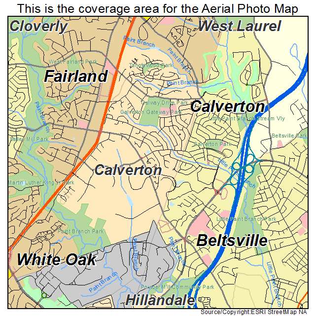 Calverton, MD location map 