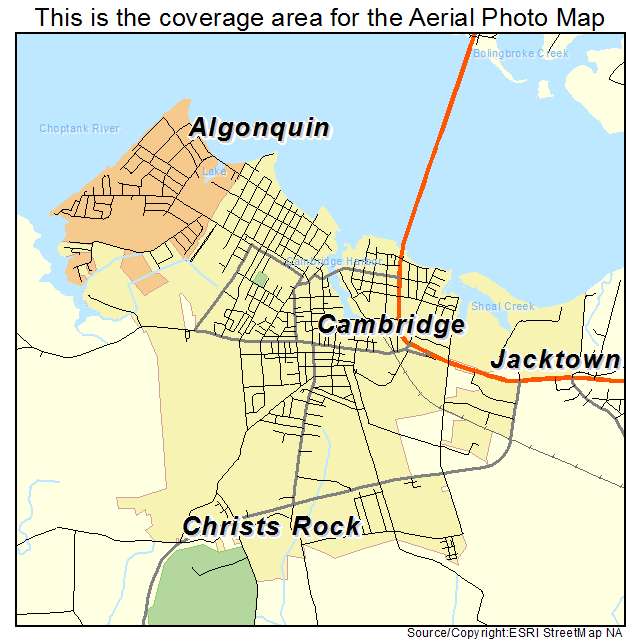 Cambridge, MD location map 