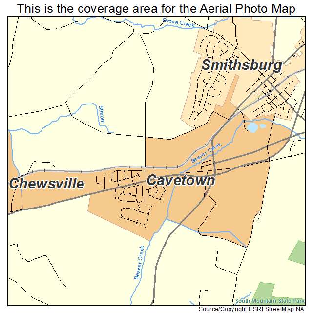 Cavetown, MD location map 