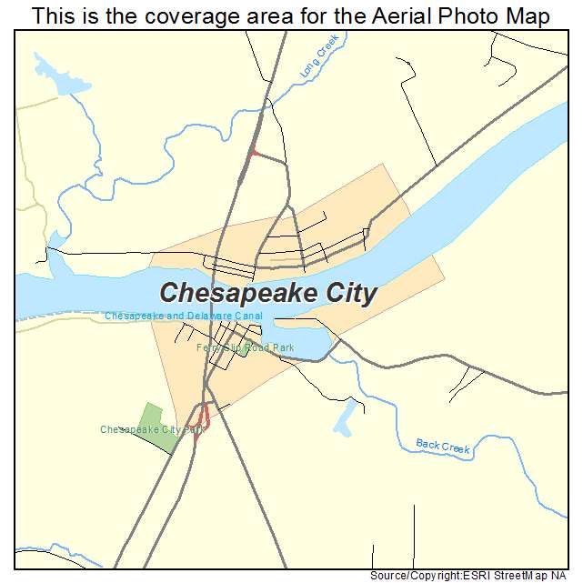 Chesapeake City, MD location map 