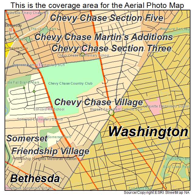 Chevy Chase Village, MD location map 