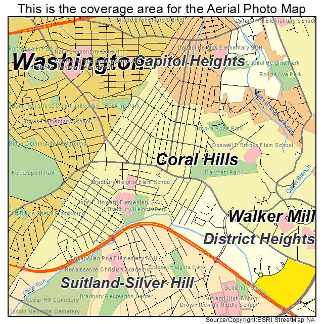 Coral Hills, MD location map 