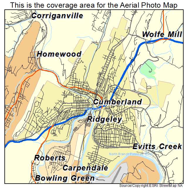 Cumberland, MD location map 