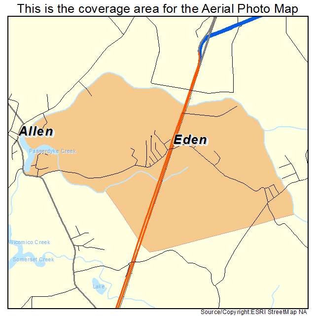 Eden, MD location map 