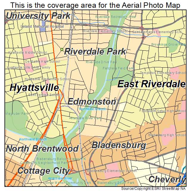 Edmonston, MD location map 
