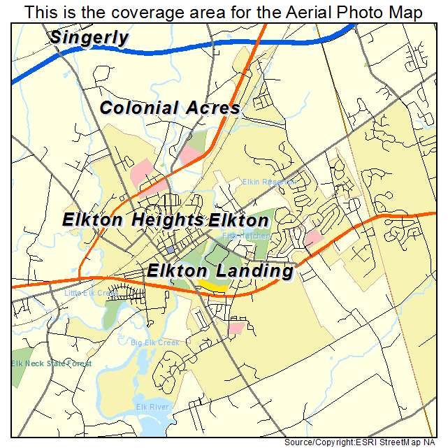 Elkton, MD location map 