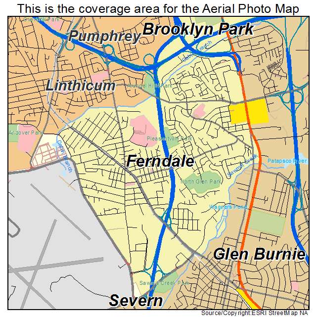 Ferndale, MD location map 