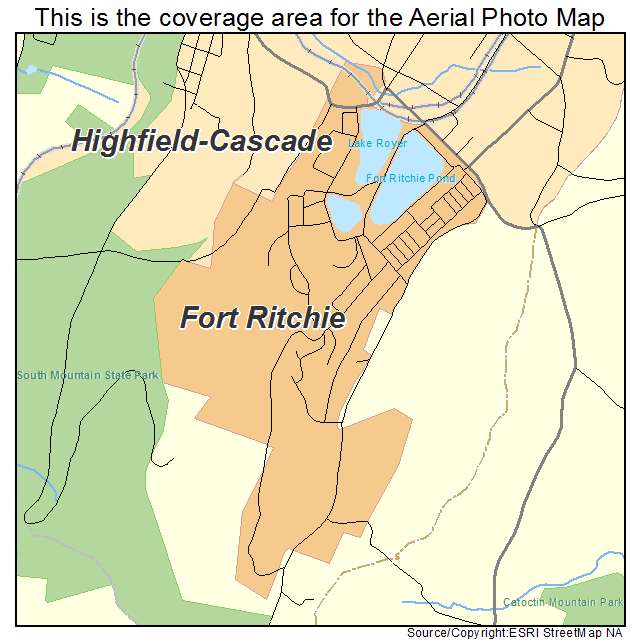 Fort Ritchie, MD location map 
