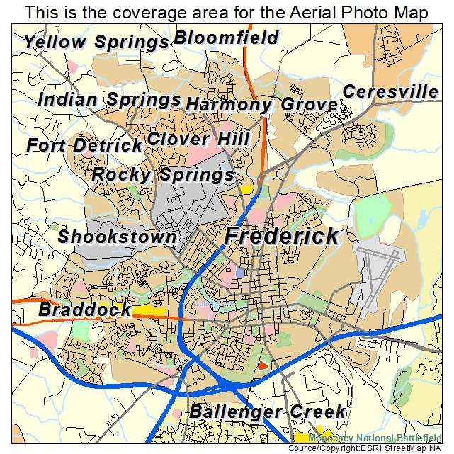 Frederick, MD location map 
