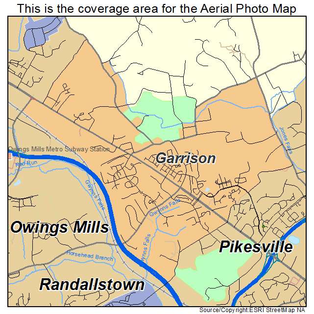 Garrison, MD location map 