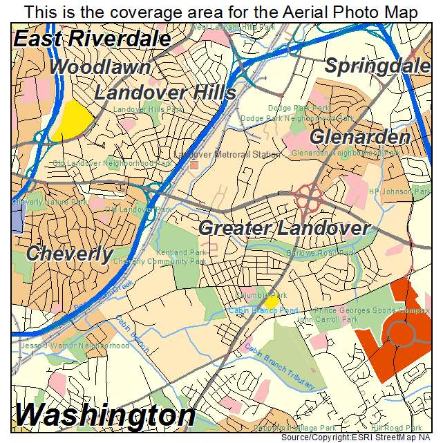 Greater Landover, MD location map 