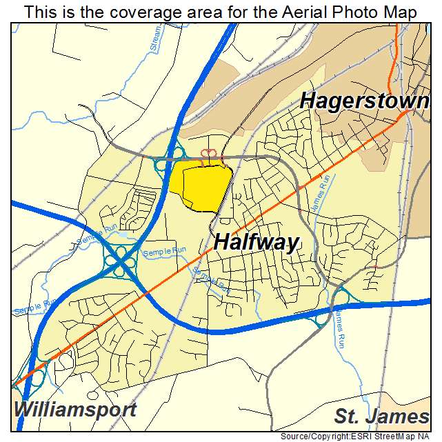 Halfway, MD location map 
