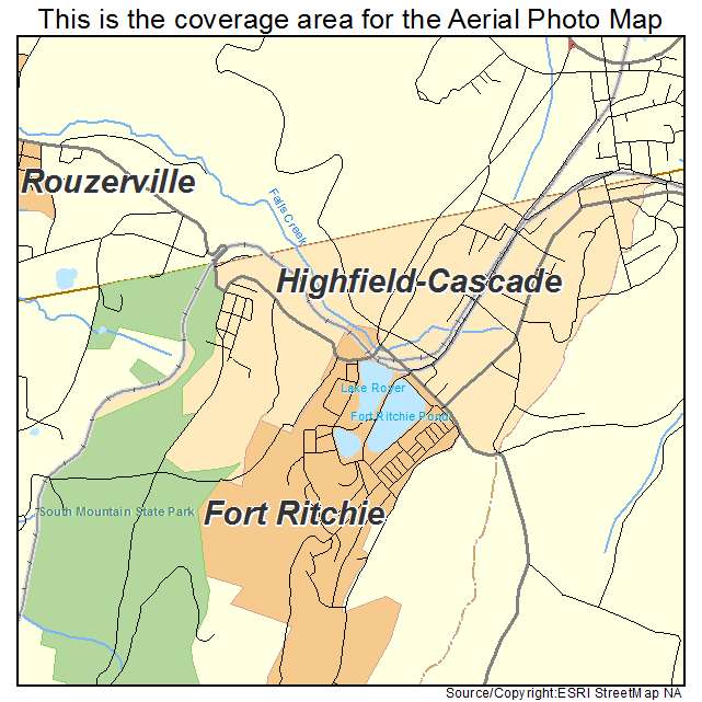 Highfield Cascade, MD location map 