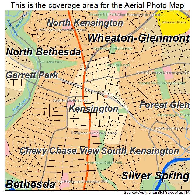 Kensington, MD location map 