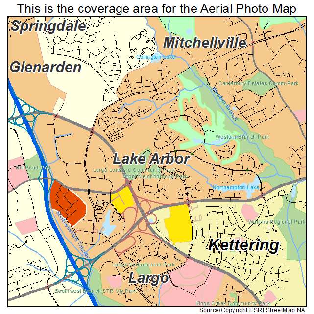 Lake Arbor, MD location map 