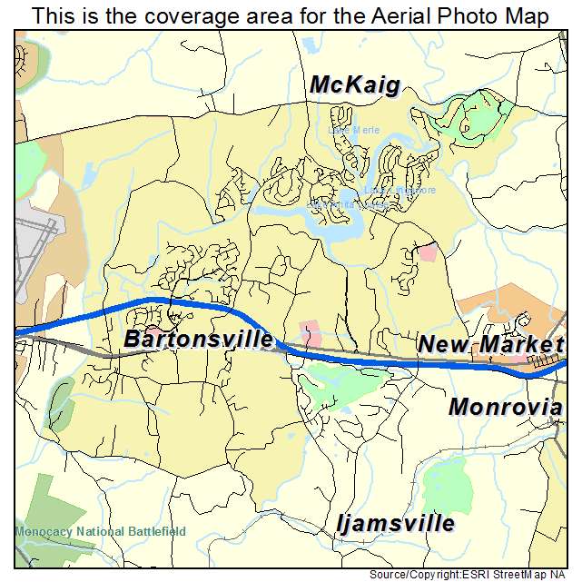 Linganore Bartonsville, MD location map 