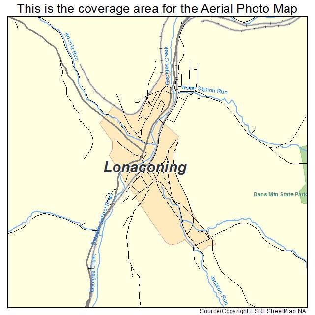 Lonaconing, MD location map 