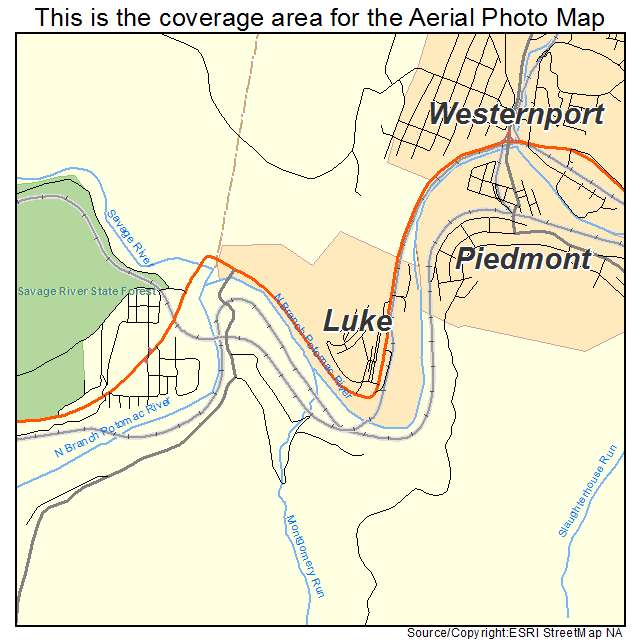 Luke, MD location map 
