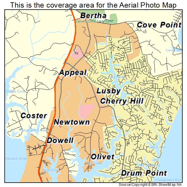 Lusby, MD location map 