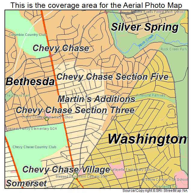 Martins Additions, MD location map 