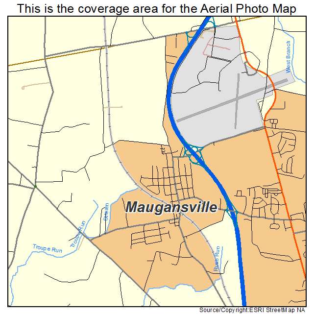 Aerial Photography Map of Maugansville, MD Maryland