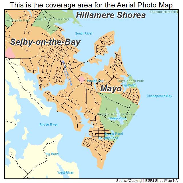 Mayo, MD location map 