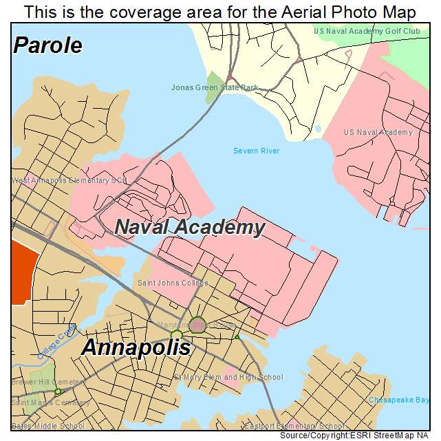 Naval Academy, MD location map 