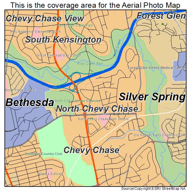 North Chevy Chase, MD location map 