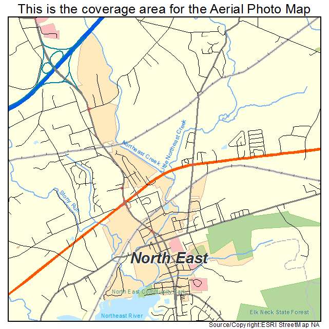 Aerial Photography Map of North East, MD Maryland