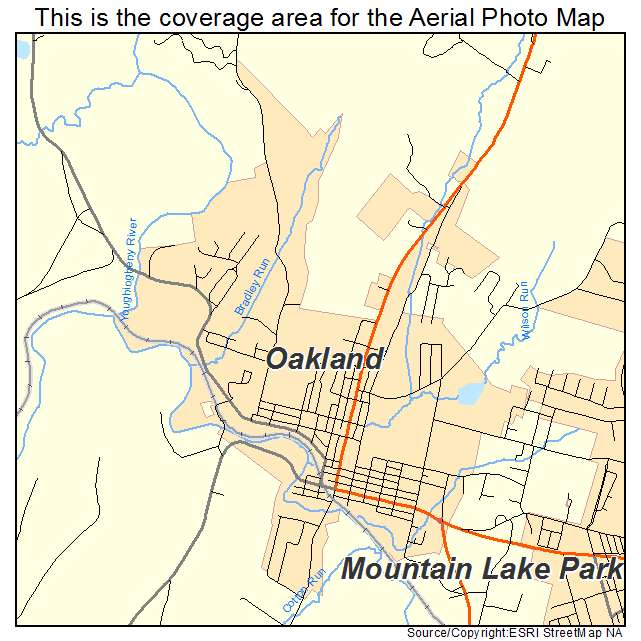 Oakland, MD location map 