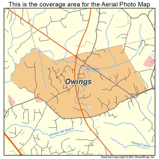 Owings, MD location map 
